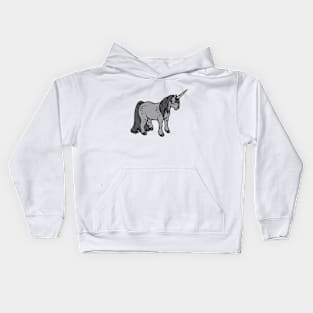 Friendly Dappled Gray Unicorn Kids Hoodie